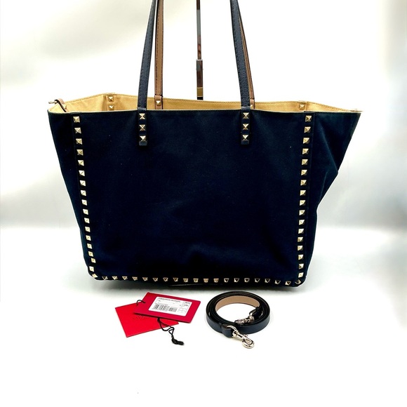 Valentino Garavani Canvas Rockstud Reversible Tote # 1051 - Picture 2 of 3